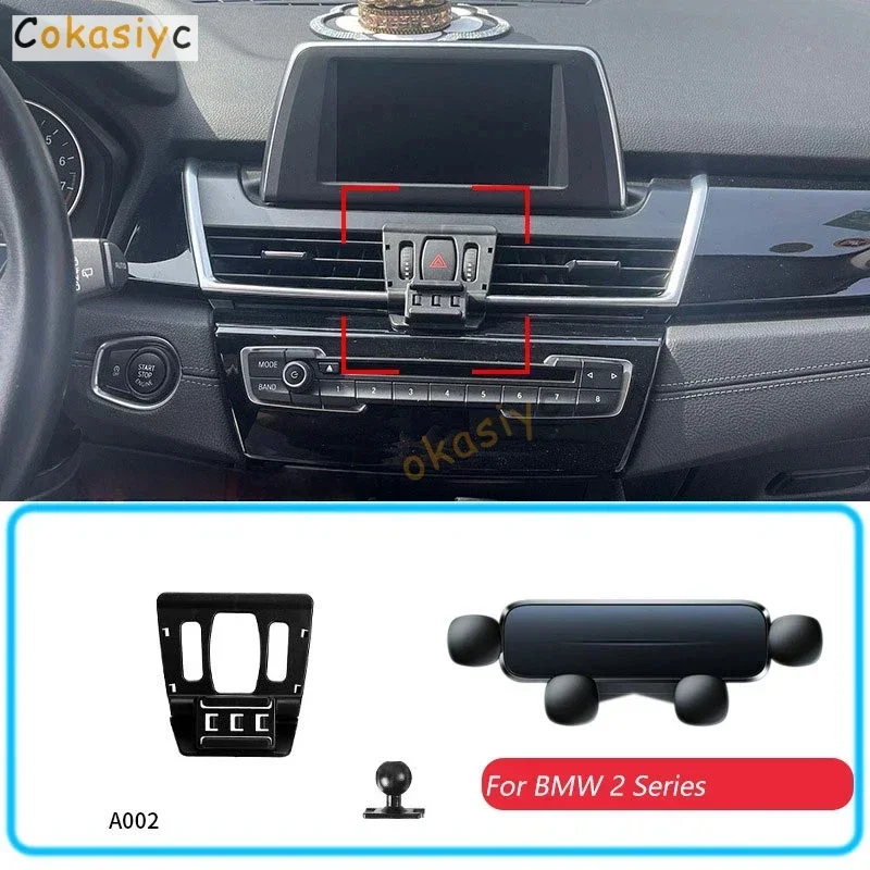 Car Phone Holder For BMW F45 2 Series Active Toure 2014-2018 Gravity Stand Mount Support Horizontal Mobile Bracket Accessories