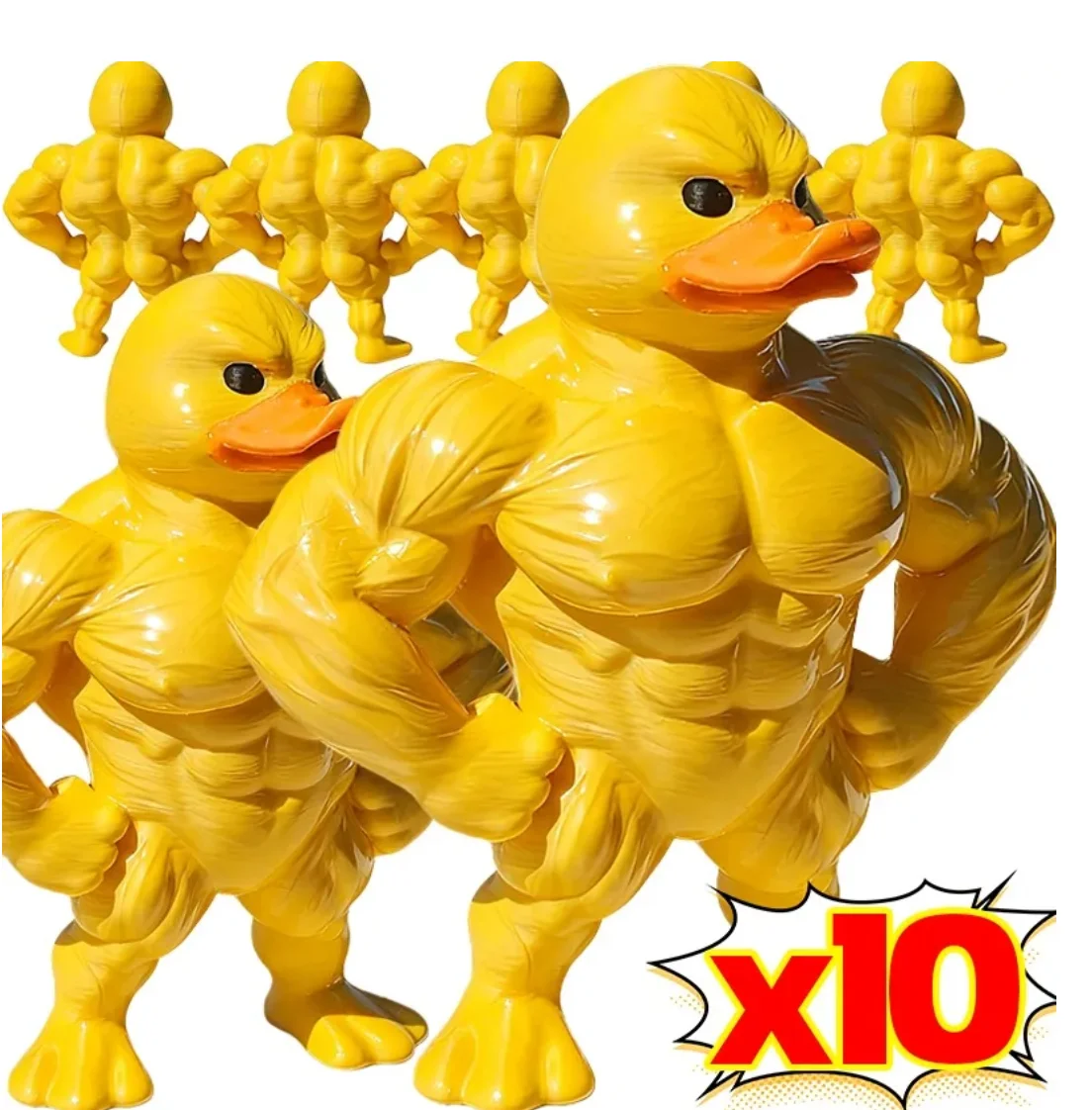 10/1PCS Big Muscle Duck Statue Funny 3D Printed Desktop Decoration Unique PLA Material Gift Idea Creative Office Home Ornament view 5