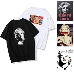 Sexy Goddesses Retro Hip Hop Marilyn Monroe Print 100%cotton T-shirt for Men Short Sleeve Tee Streetwear Women Clothes Y2k Tops