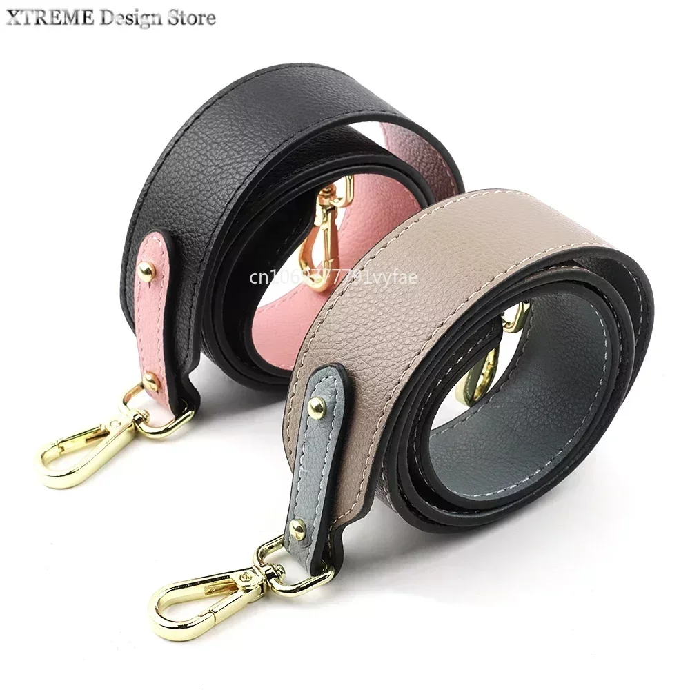 95cm Luxury Genuine Leather Double-sided Bag Strap Wide Shoulder Strap Cross Body Adjustable Belt Replacement bag Accessories