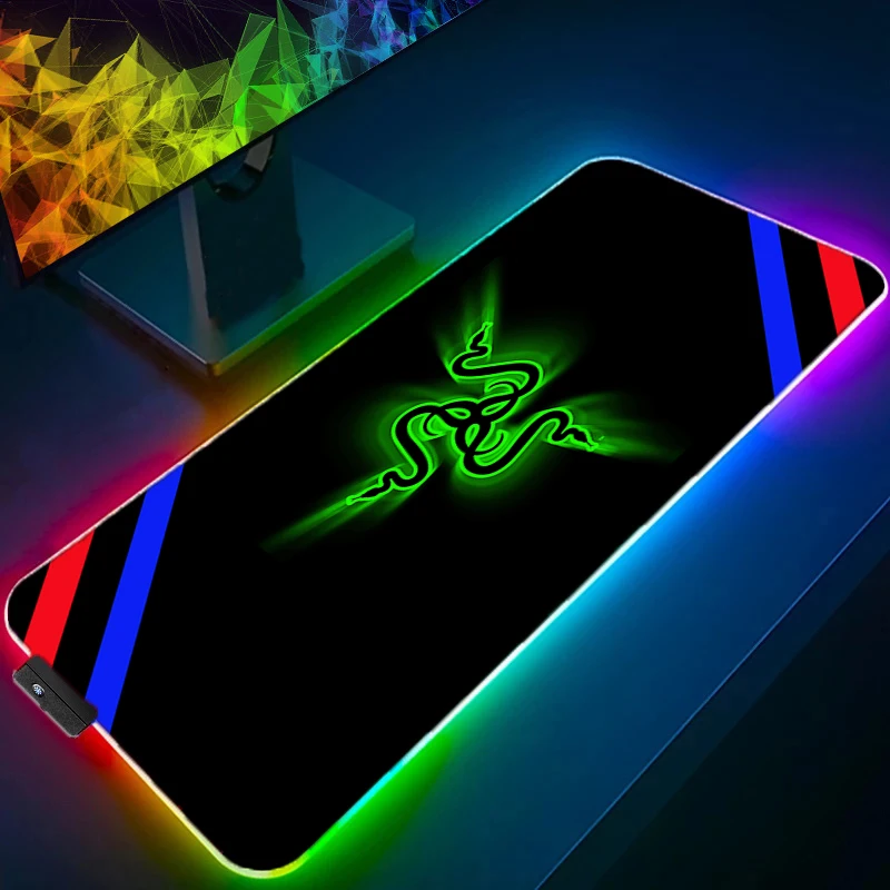 Razer RGB LED tapis de souris accessoires PC tapis de souris grands tapis de jeu en caoutchouc tapis étendu HD tapis de bureau antidérapant tapis de clavier d'ordinateur portable