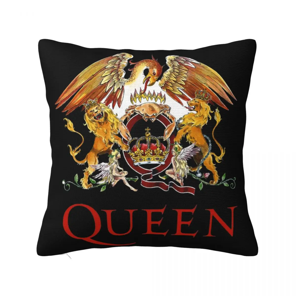 Queen White Color Mens Fashion Band Queen Logo Freddie Tops Tees Unisex Freddie Queen Pillow Case