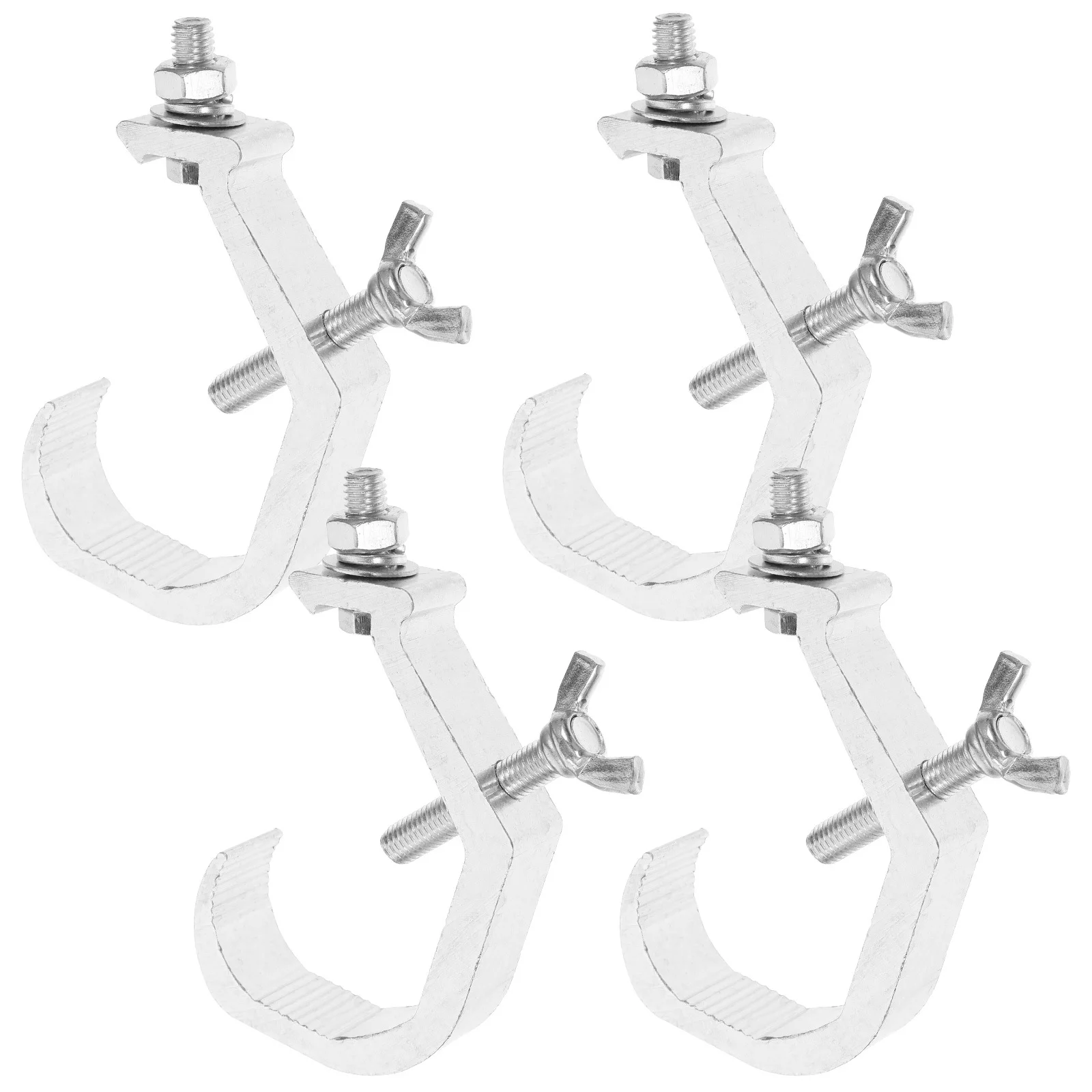 

4pcs Aluminum Light Hooks Stage Light Clamps Heavy Duty Truss Mounting Brackets For Moving Head Lights Bars Clubs Events