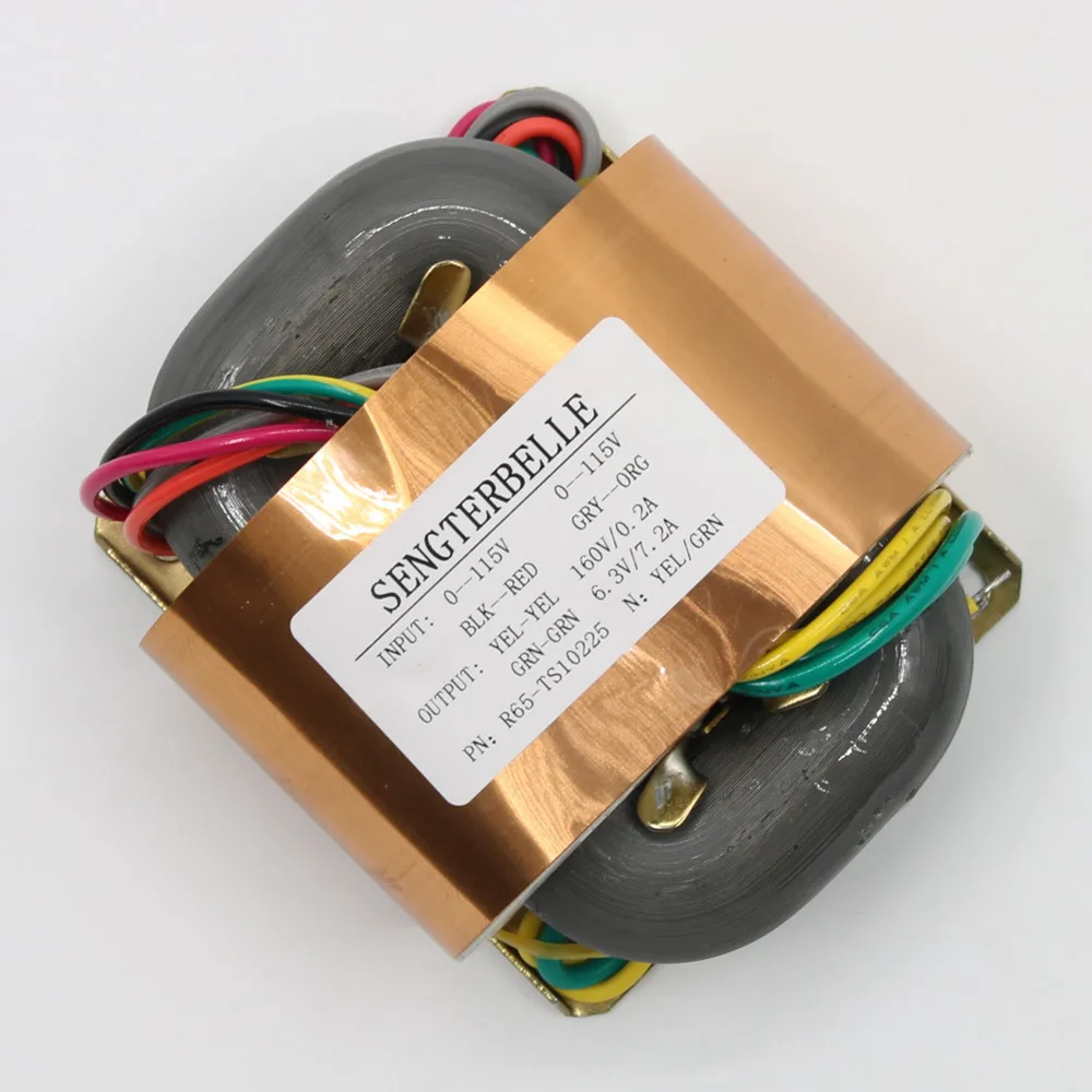 R65-TS10225 80W R Core Pure Copper Power Transformer 160+6.3V/7.2A For Tube Amplifier Audio Home Sound