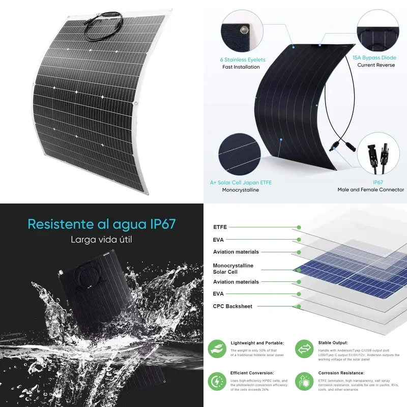 Wholesale 500W-520W 40V Monocrystalline Silicon Cell ETFE Flexible Solar PV Panel for Home, RV, Boat, Yacht