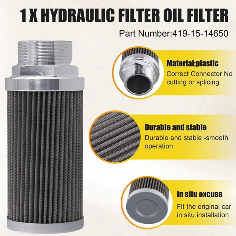 Forklift Hydraulic Filter Oil Filter  Stainless Steel 419-15-14650 For Komatsu Wa380-3 Loader Oil Inlet Filter