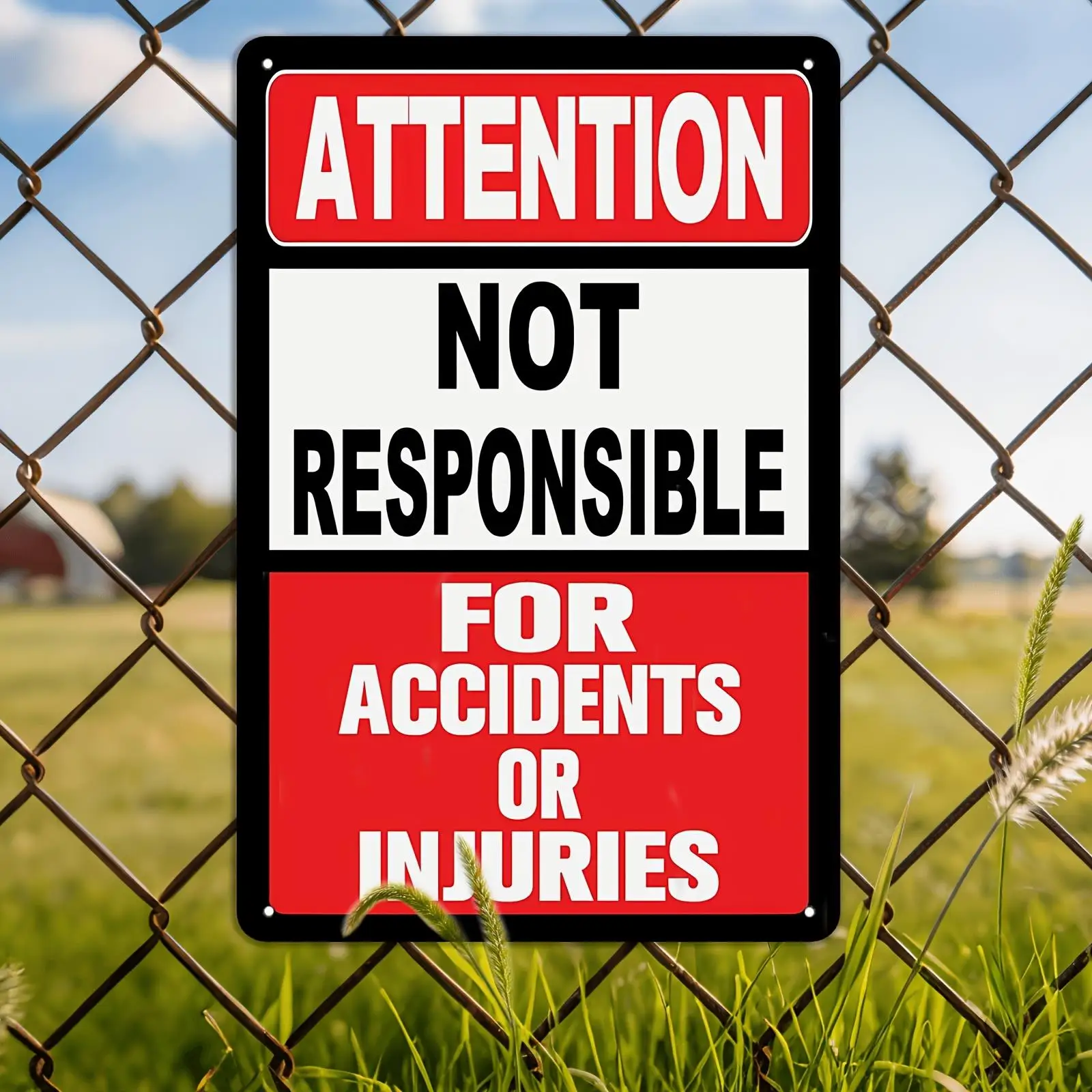 2D Flat, 2D Flat 2D Flat 1pc Sign Not Responsible for Accidents Or Injuries Sign, Enter at Your Own Risk Sign Wall Decoration Me