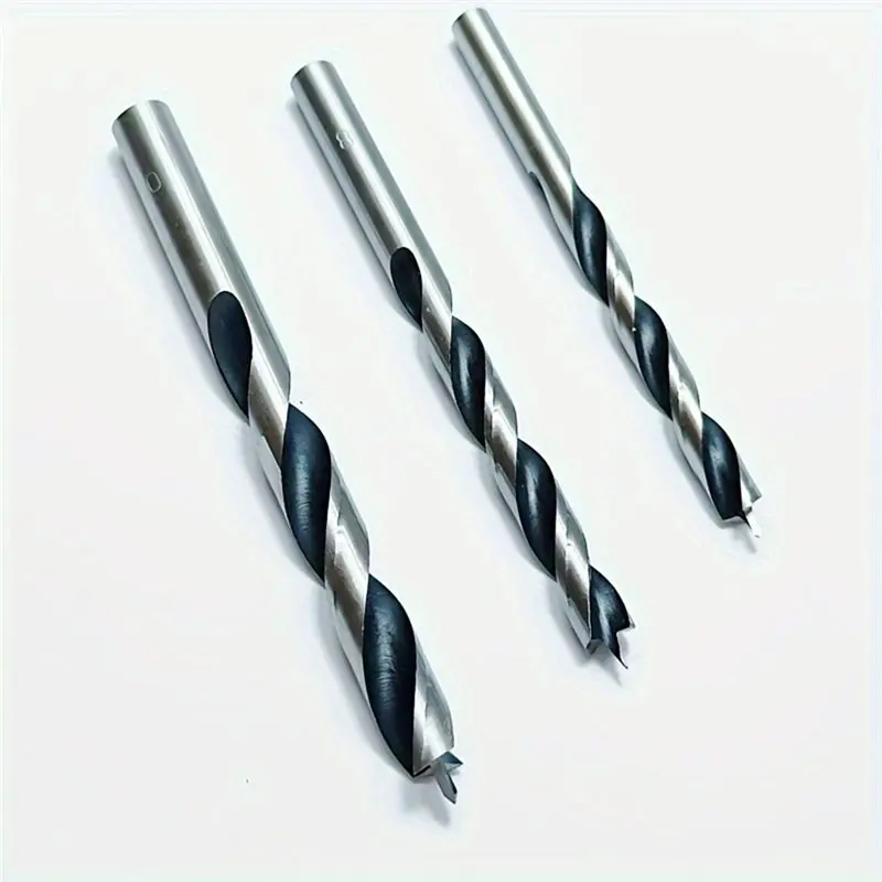 Carbon Steel Three Tip 15Pcs Point Wood Drill Bit Set 3-10Mm Carpenter Twist Drill Bits Kit With Portable Storage Case