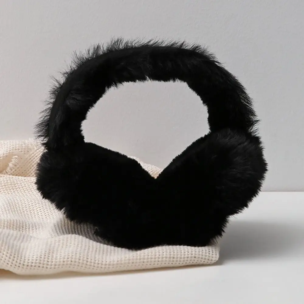 Fashion Warm Plush Ear Muffs Solid Color Foldable Thicken Ear Cover Cold Protection Soft Earflap Winter