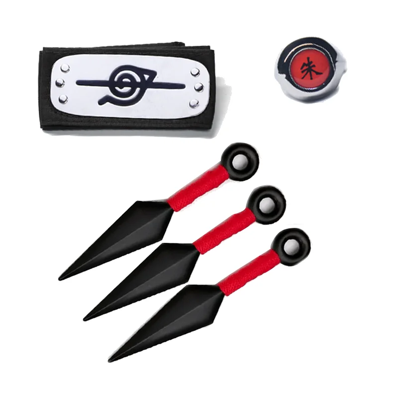 Anime Hatake Kakashi Cosplay Handschuhe Maske Stirnband Anime Zubehör Kunai Spielzeug Actionfigur Handschuhe Stirnband Uchiha Set Geschenk – Detail 9