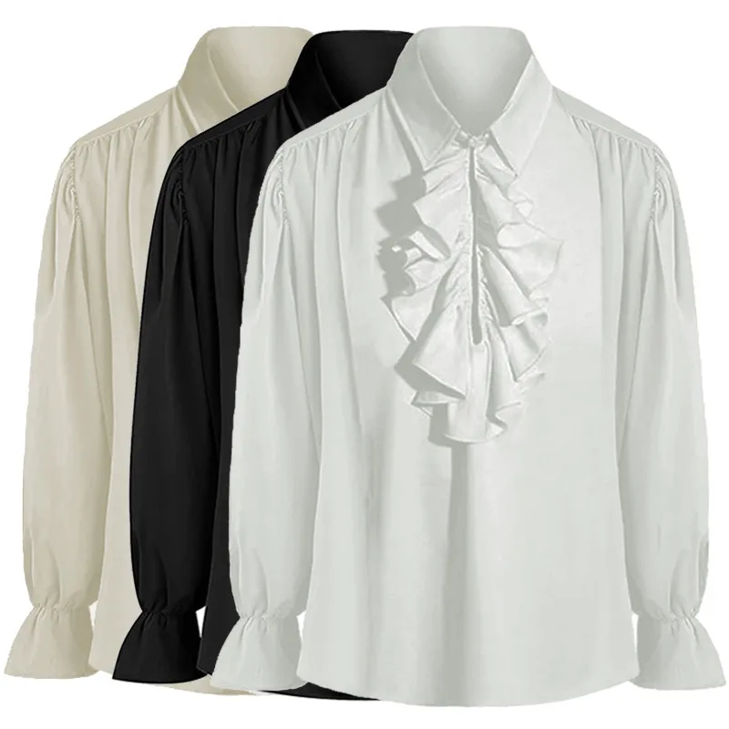 

Retro Sle Long Sve T irt loween Performance k Button Pure Color Bell Sve Ro Sle Ice Sensation Loose Fit