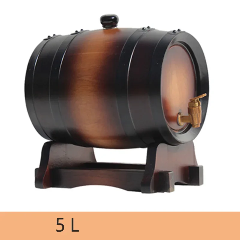 Barrel Wine 5L Oak Bucket Whisky Container Wooden Barrel Oak Bucket Beer for Storing Wine and Whiskey Vodka Fermentation Tank