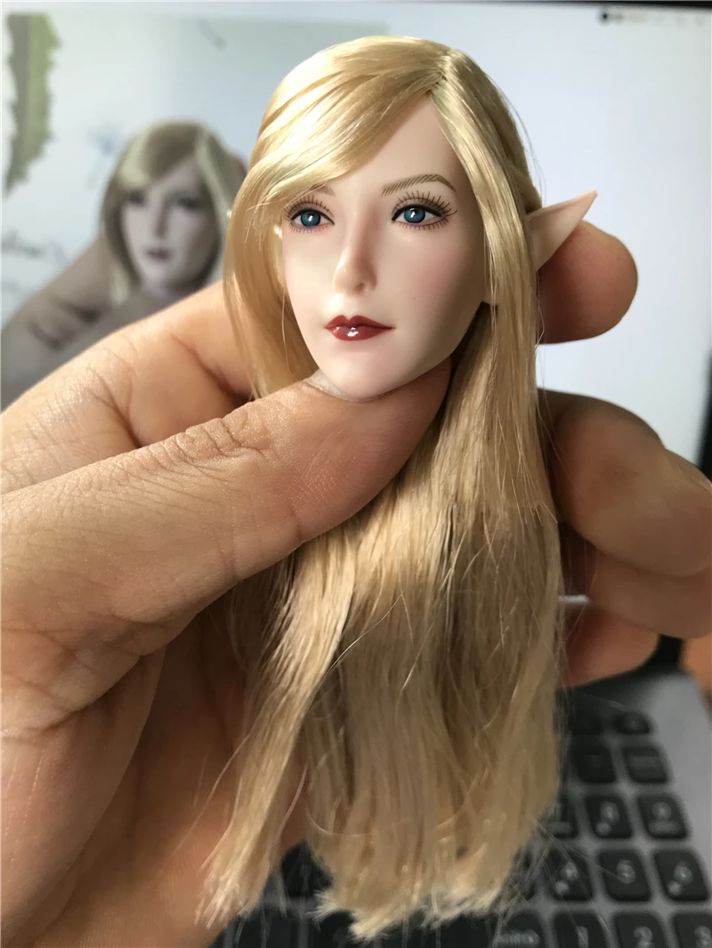 Hot Selling 1/6 Scale Female Solider European American Model Ivanka Beauty Lin Zhiling Head Sculpture 12