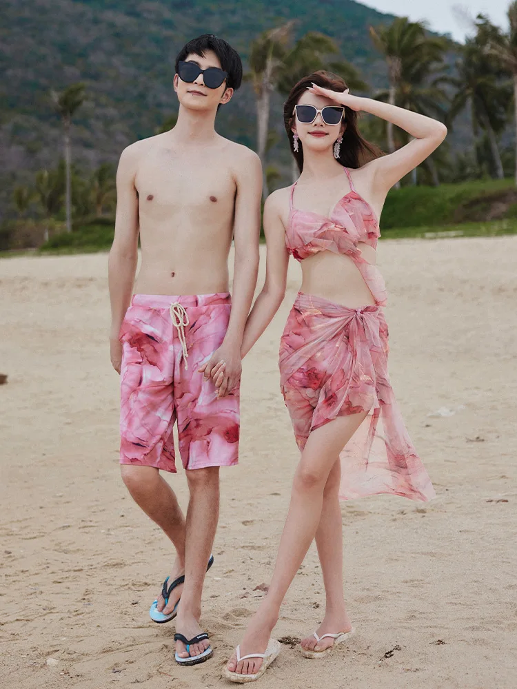 

Купальник-комбинезон с защитой от солнца для пар, больших размеров, утягивающий, для горячих источников, быстросохнущий, скрывающий фигуру, с подкладкой для женщин