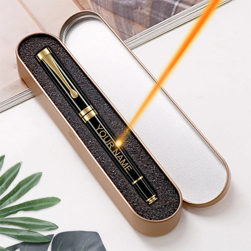 Custom Golden Text Gel Pen Gift Box Set Packaging School Office Student Supplies Luxury Metal Stationery Teacher Creative