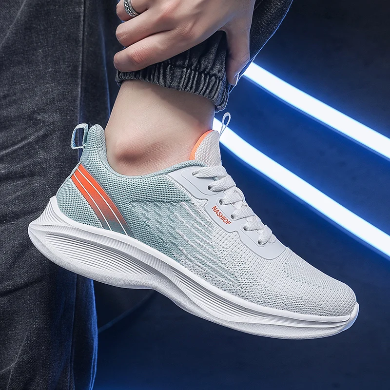 

Running Shoes Men 2025 Spring New Large Size Casual Breathable Lace-up Air Cushion Sports Tenis Shoes Sneakers Кроссовки Мужские