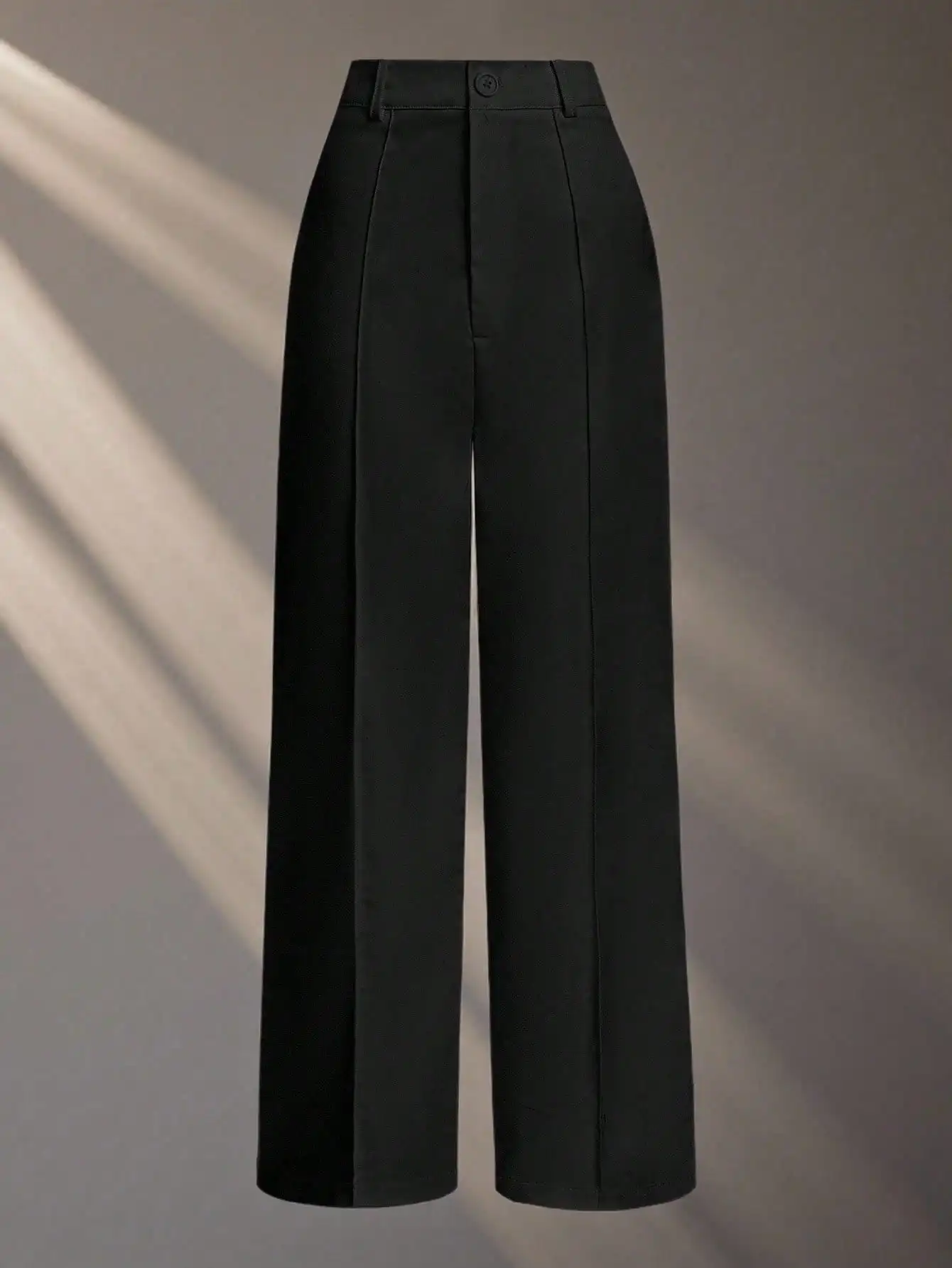 

Women's Black High-Waisted Wide-Leg Trousers for Casual Office Wear