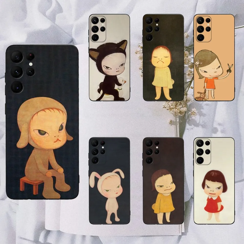 

yoshitomo N-nara Phone Case For Samsung Galaxy A20,A21s,A22,A31,A32,A52,A53,A72,73,A80,A91 Soft Black Cover