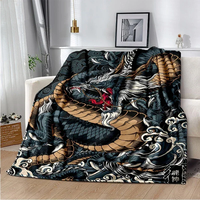 Dragon Blanket 3D Printing Animal Art Soft and Comfortable Sofa  Bed  Bedroom Decorative Bedspread Travel s