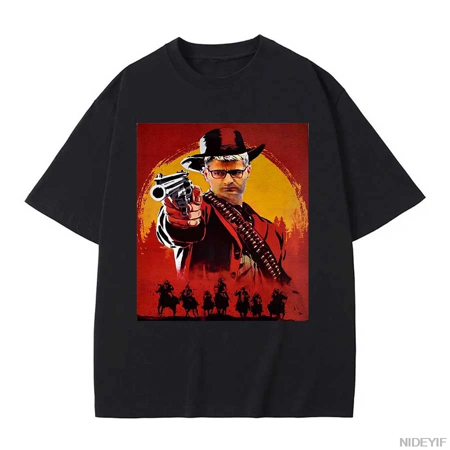 New Humor Men T Shirt Cool Hipster Shooter Shirt Turkish Yusuf Dikec Print Tops Hit Man Graphic Cotton Tee Unisex RED DEAD