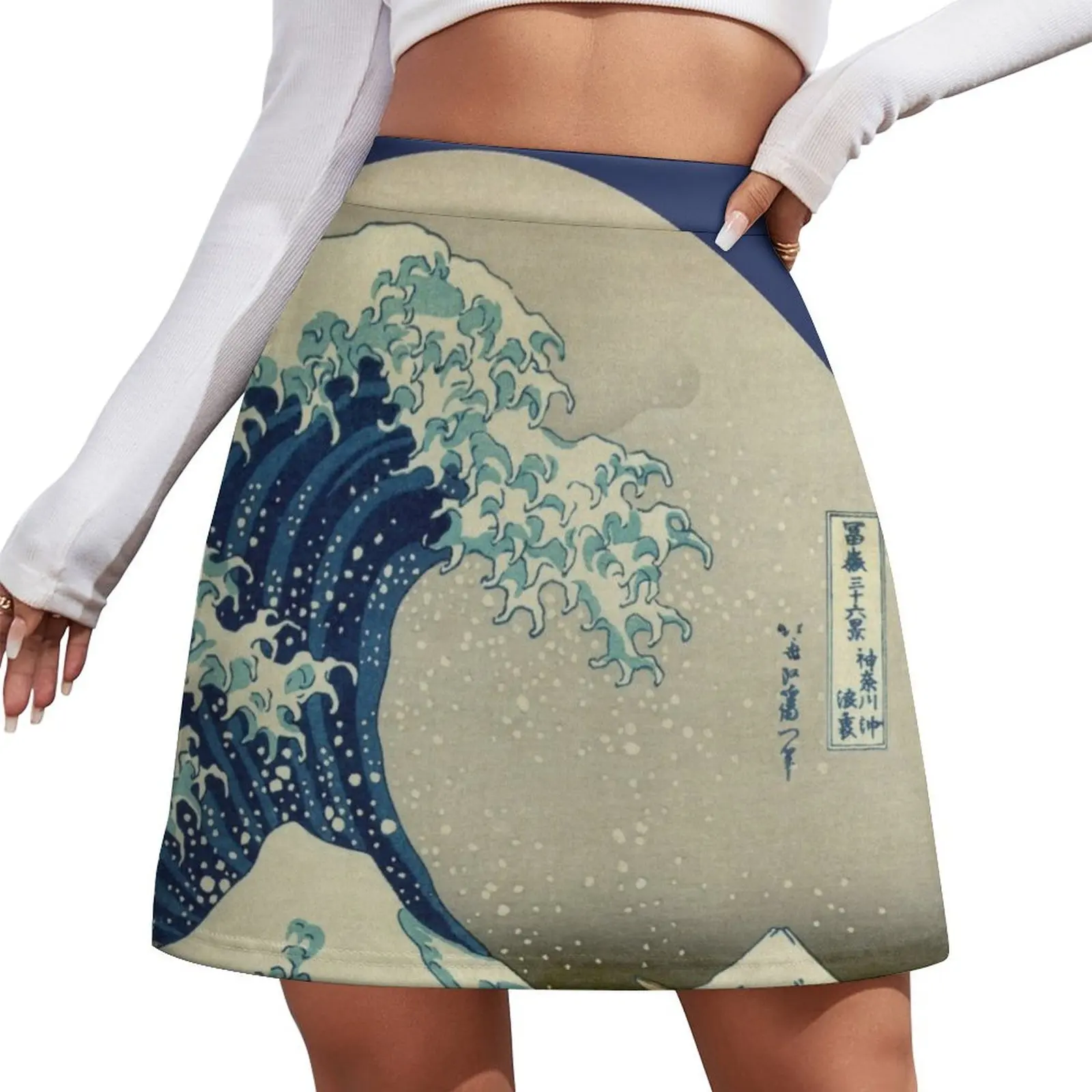 

Мини-юбка Great Wave off Kanagawa Circle, корейская женская одежда, школьная юбка, корейская юбка, женское летнее платье