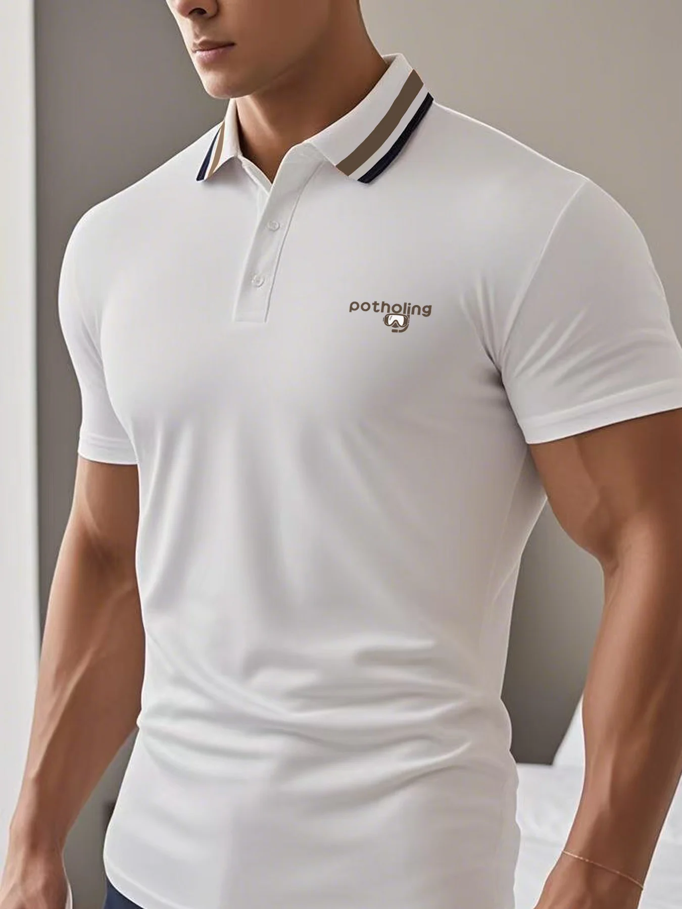 

TOQUCL Men's Business Polo Collar Short Sleeved Top 2025 Summer Casual Breathable Quick Drying Outdoor Sports Polo Shirt