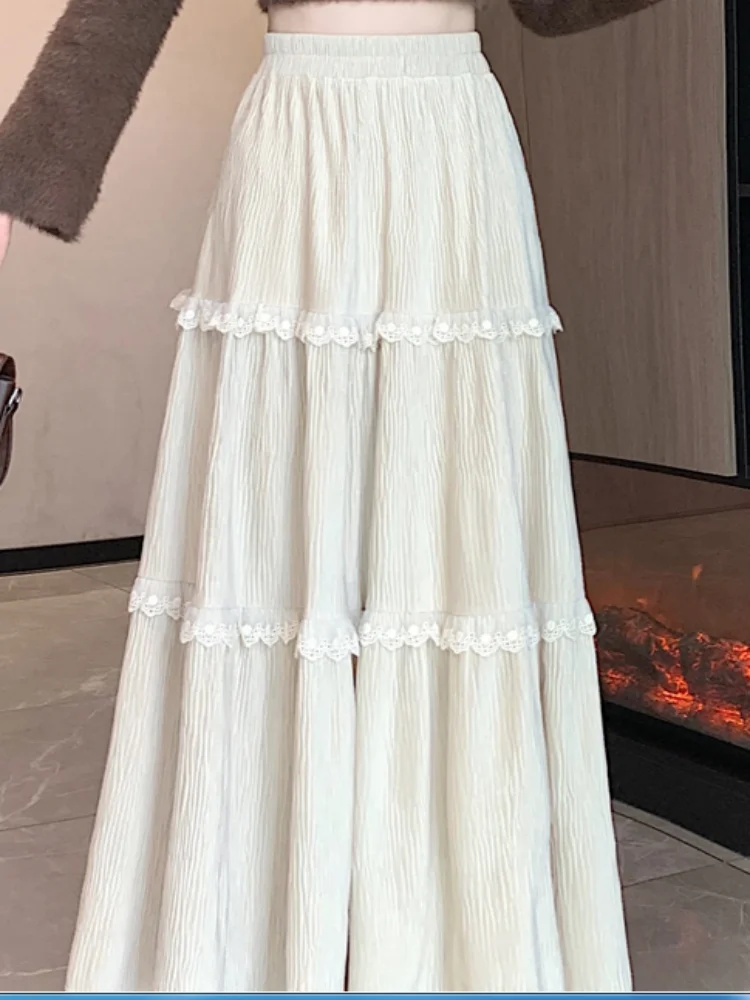 

Велюровые юбки женские милые однотонные оборки осень-зима элегантная Jupe Femme корейская мода винтажная длинная юбка в стиле ретро