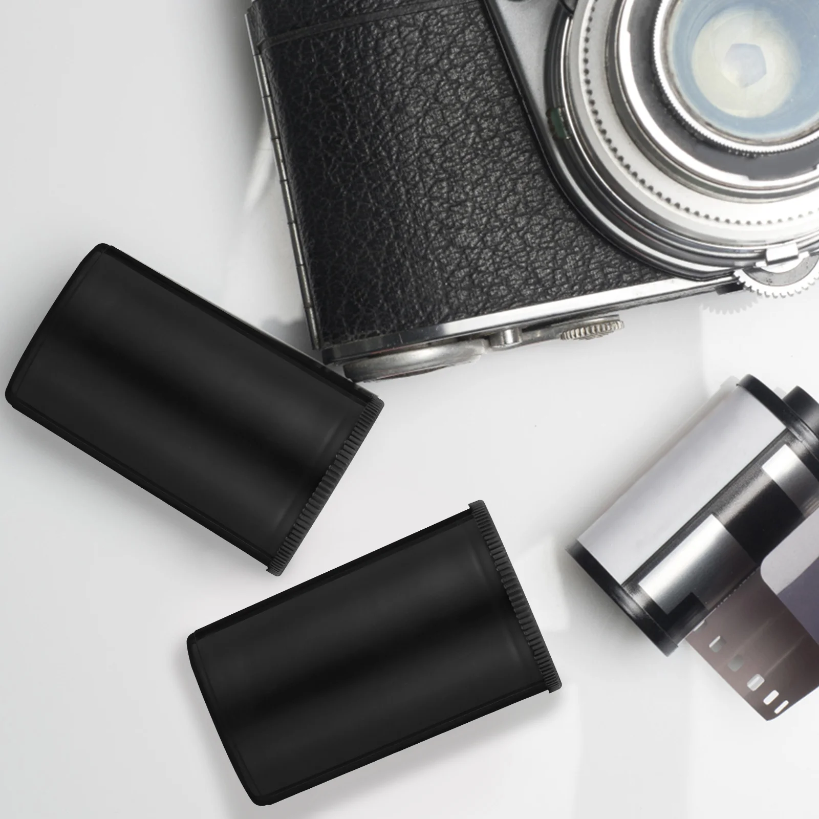 

20pcs Film Canisters Empty Black Plastic Containers For 35Mm Film Storage Reusable Case Small Parts Organizer Bulk With Caps