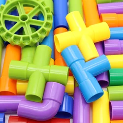 30/50pcs Diy Water Pipe Building Block Toy Designer Kids Architecture Educational Toy Gift