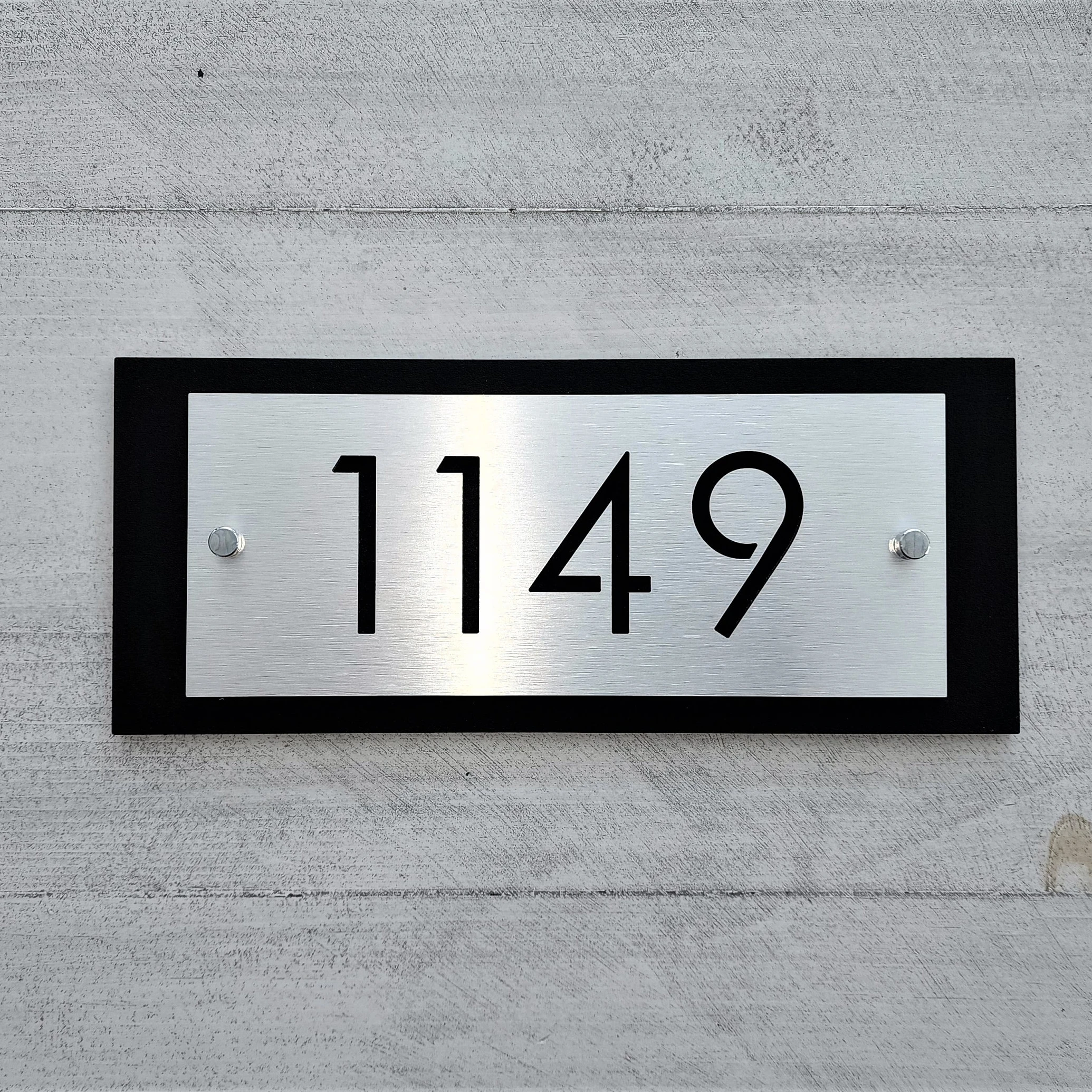 Modern house numbers House number sign Address plaque Metal Art Brushed Metal Panel Housewarming Gift Name Plaque Customization