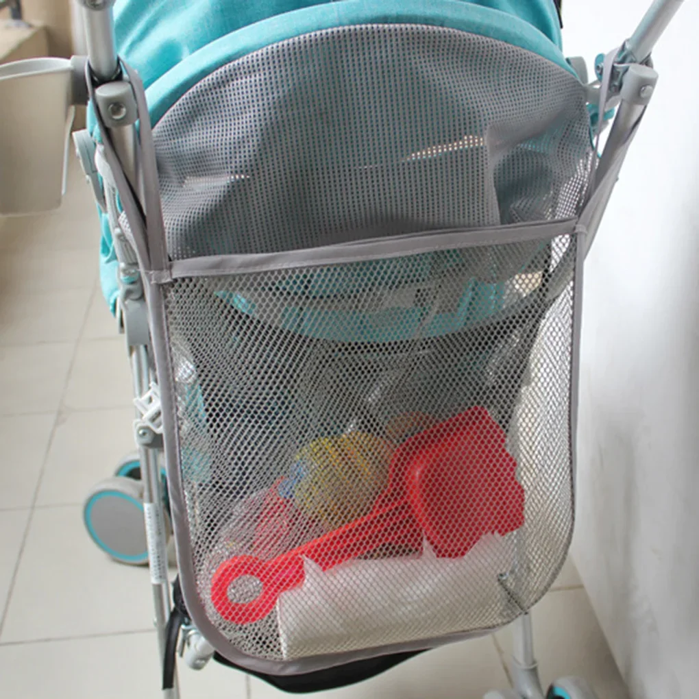 Baby Stroller Net Pocket Infant Stroller Mesh Bottle Diaper Storage Organizer Bag Holder Large Size Hanging Stroller Accessories