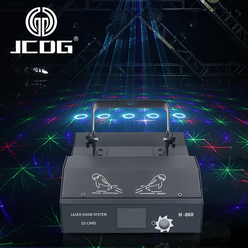 JCDG High Power Animation Beam Scanner Stage Laser Lights Projector DJ Disco Bar Club Party Dance Wedding Xmas Effect Show Lamp