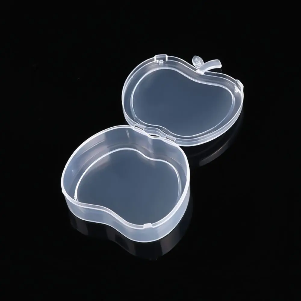 1/5pcs Rectangular and Apple Shaped Plastic Transparent Storage Portable Sealed Storage Box with Lid Jewelry Anti Oxidation Boxs