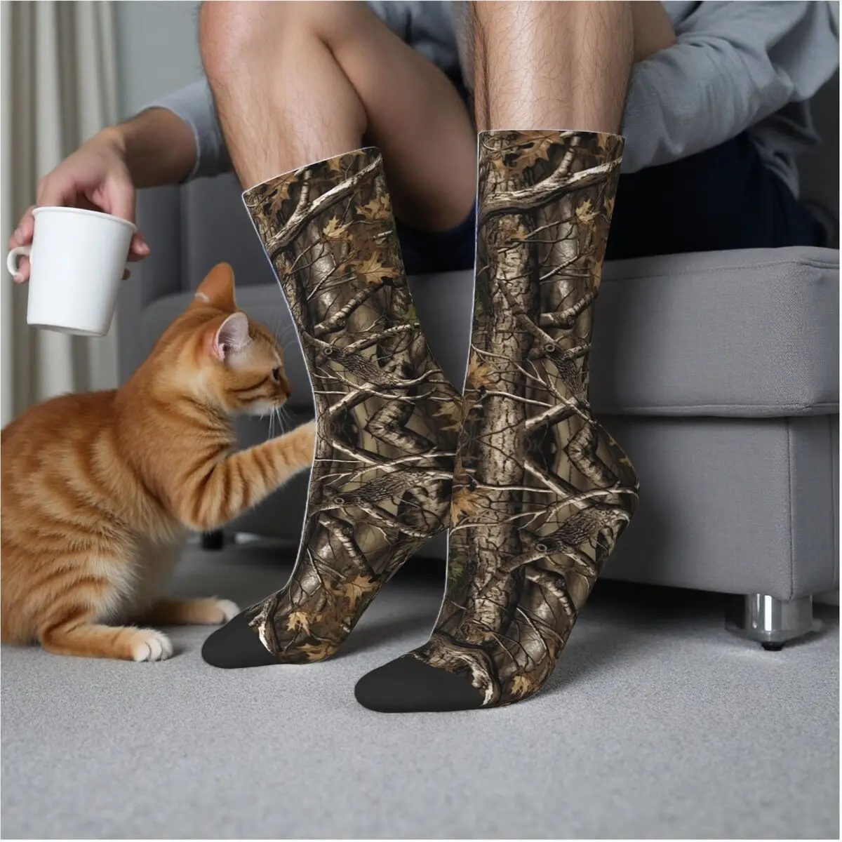 

Real Tree Forest Camo Camouflage Pattern Socks Harajuku High Quality Stockings All Season Long Socks for Man's Woman's Gifts