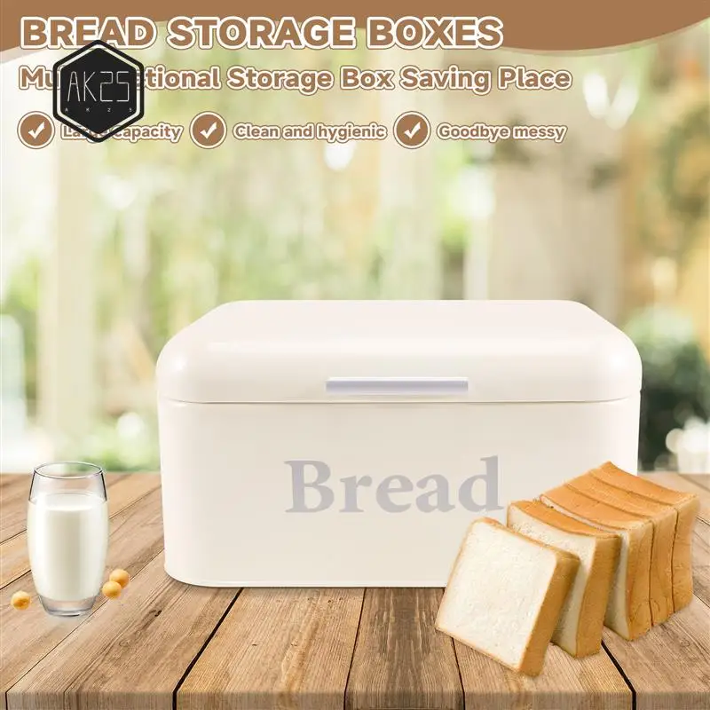 

AK25-Vintage Bread Box Cupboard Iron Snack Box Desktop Finishing Dust-Proof Storage Box Storage Bin Keeper Food Kitchen Shelf Dé