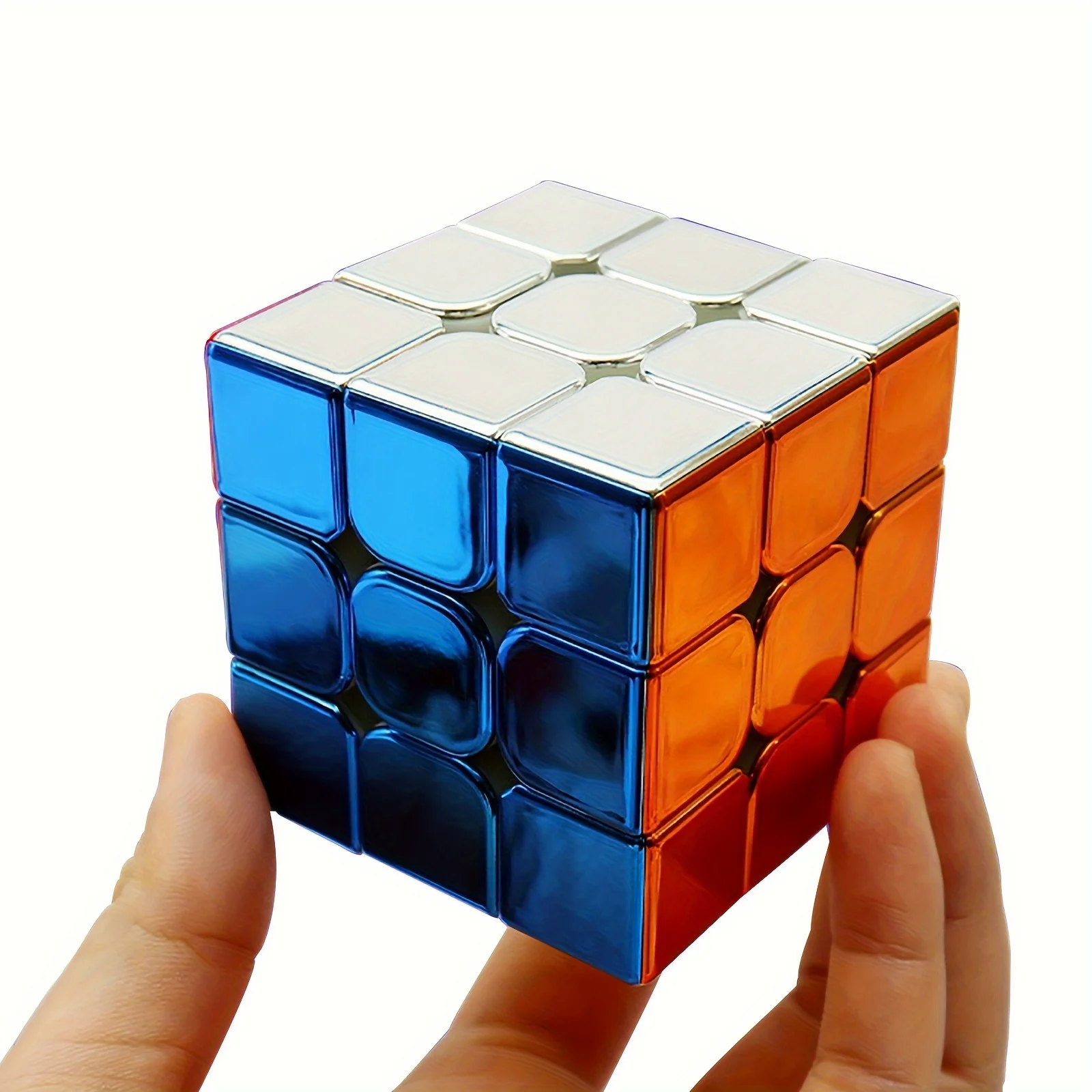 Mirror Surface Speed Cube 3x3 Mirror Surface Speed Cube - Original Stickerless Magic Cube - เกมปริศนาเงาและของเล่นพัฒนาสมอง