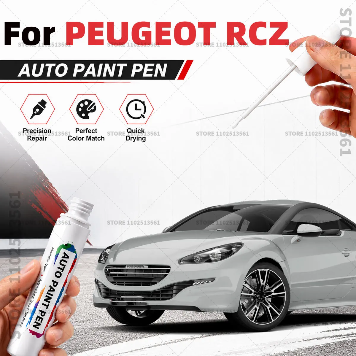Car Paint Repair Marker Pen Quick Dry Scratch Remover Touch Up Coating Pen For Auto Accessories For PEUGEOT RCZ White Black Blue