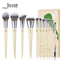 Jessup Makeup Brushes Set Eco-Friendly Premium Synthetic Foundation Powder Angled Concealer Blending Eyeshadow Duo Eyebrow T327