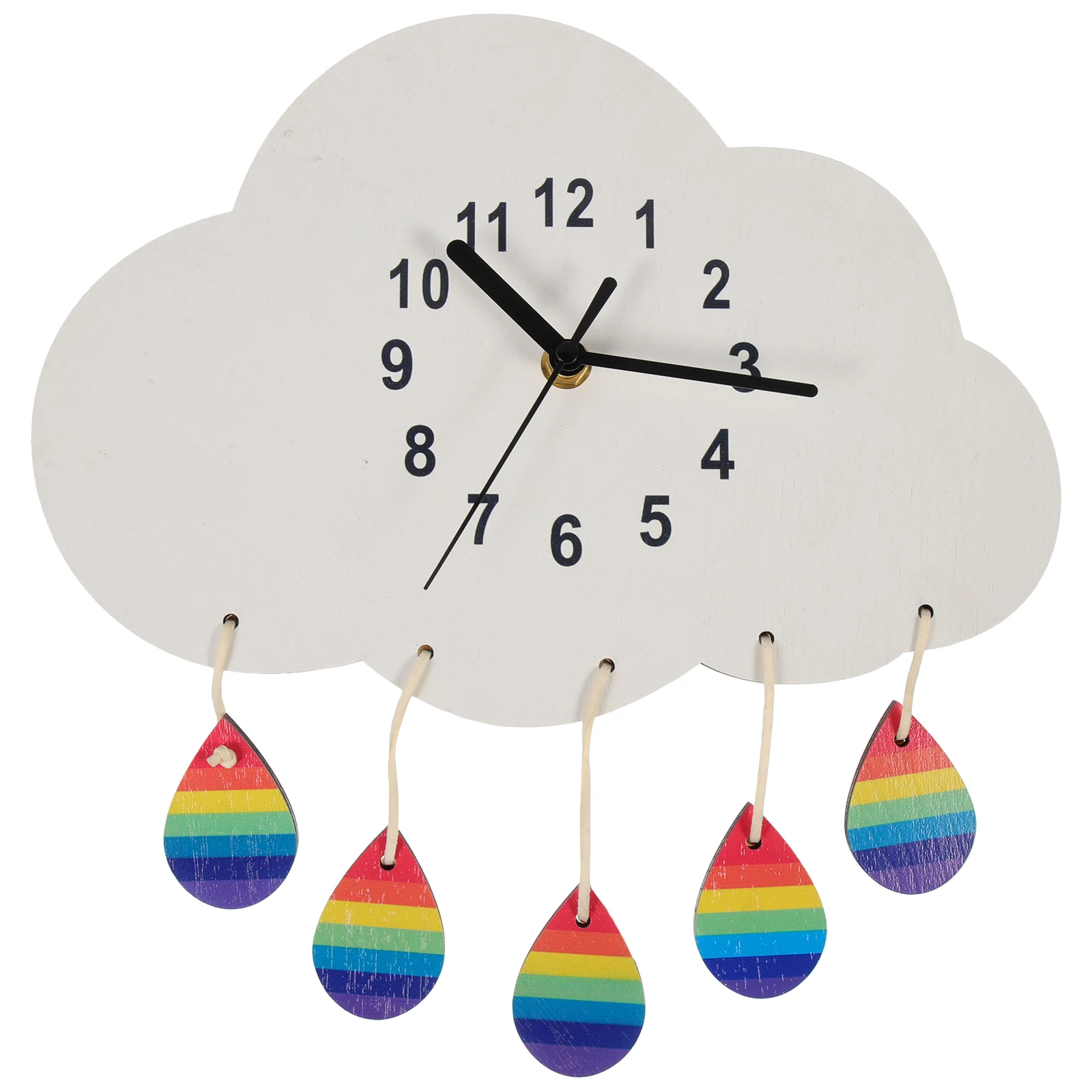 

Silent Non Ticking Operated Cloud Shape Hanging Decorative Bedroom Wood Low Noise Easy Install Accurate Time