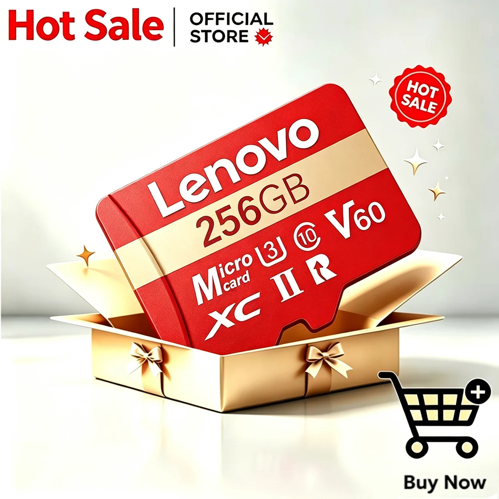 Lenovo High Speed Micro TF SD Card Memory 64GB/128GB/256GB/512GB Ultra Fast Durable for Drone Fast Transfer Reliable Action