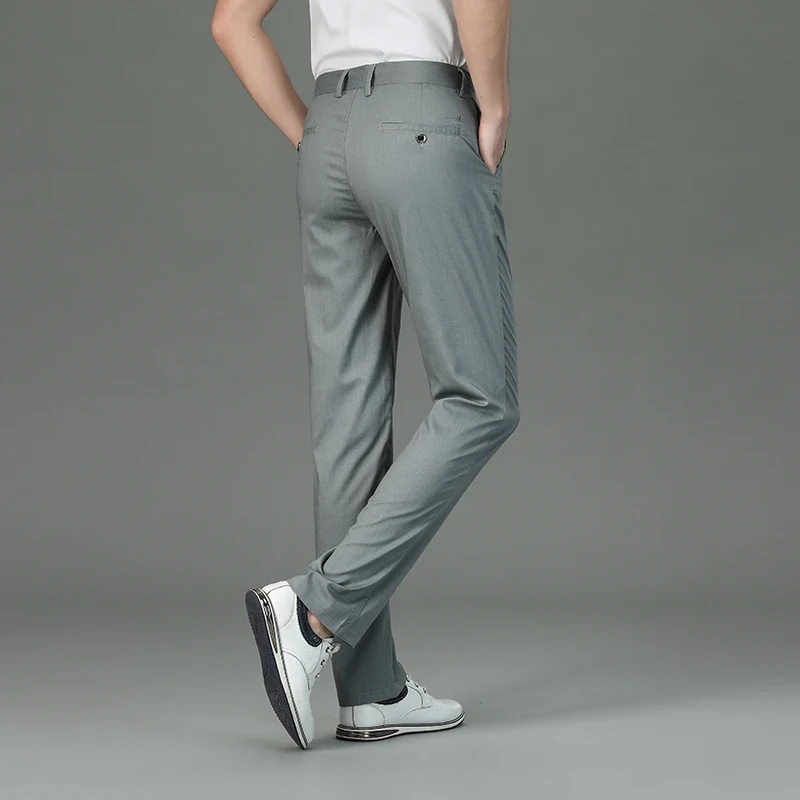 

2024 NEW Modal Casual Pants Men's High-End and Fashionable Summer Thin Loose Straight Anti-Wrinkle Business Trousers