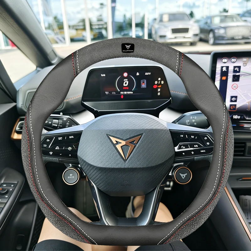 Funda de Volante de Cuero Antideslizante para Cupra Ateca, Born, Leon ST, IBIZA, Raval, Formentor, VZ5, Terramar, VZ, Tavascan
