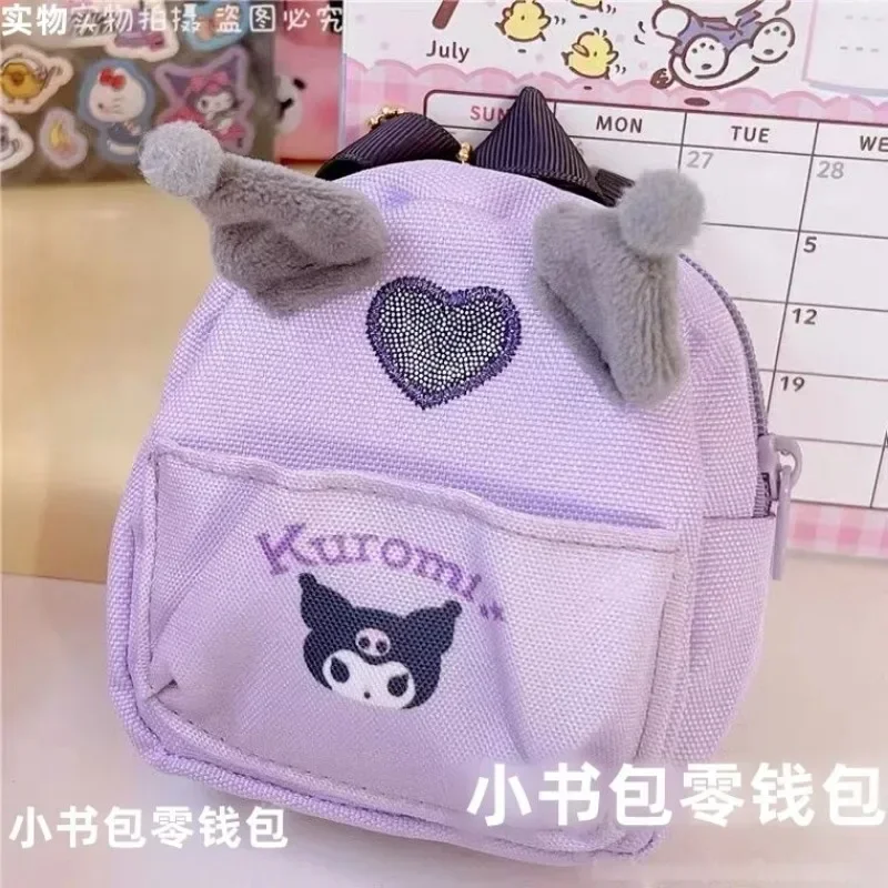 Kuromi  Anime Kawaii Sanrio My Melody Fashion Storage Bag Cute Cinnamoroll  Ins Creative Coin Wallet Handbag Gifts for Kids