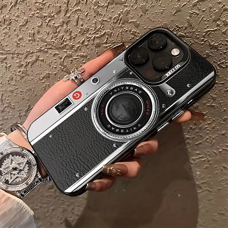 Custodia unica per iPhone 17 16, 15, 14, 13, 12, 11 Pro MaxPlus con design posteriore tergicristallo resistente alle cadute.