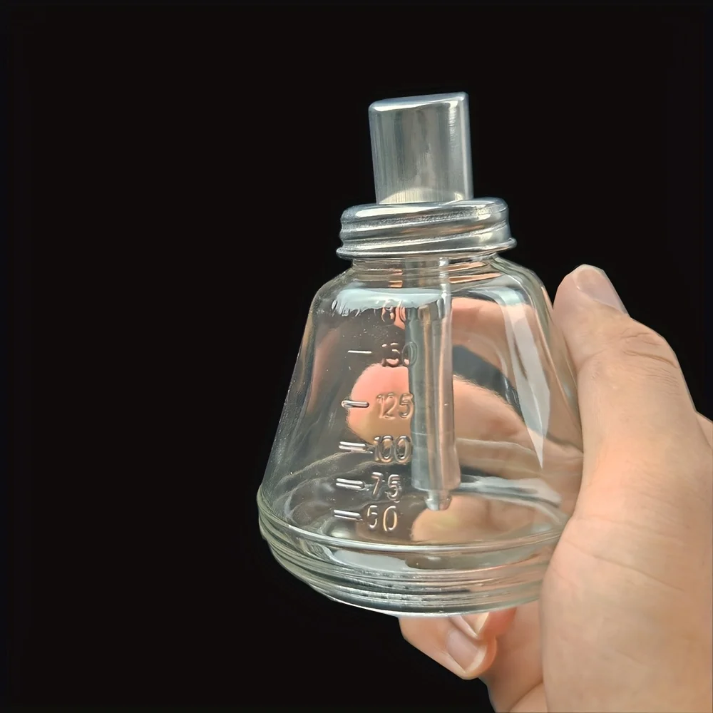180ml Glass Pump Bottle for Alcohol – Built-in Metal Pump, No Leakage, Easy One-Hand Operation, Keeps Liquid Fresh Longer