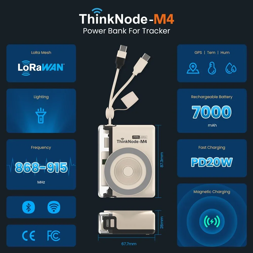 Elecrow ThinkNode M4 Power Bank - LoRa Device with LoRa Tracker Function Powered By nRF52840