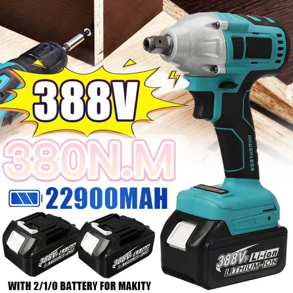 

Brushless Electric Impact Wrench 1/2 Sokect 380N.m Cordless Wrench Screwdriver Power Tools Rechargeable for Makita 18V Battery