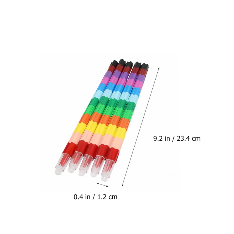 Imagem -06 - Colorido Arco-íris Cera Lápis Kit Colorir Suprimentos Empilhamento Schoolpoint Favores do Partido Estudante 12 Cores Pcs