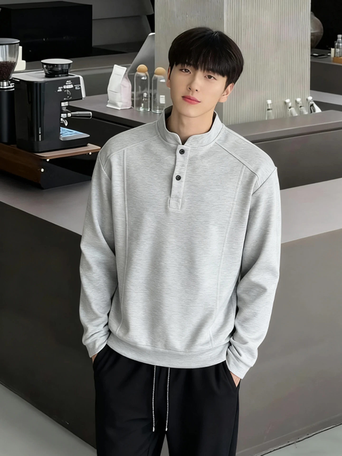 

Мужская теплая футболка с длинным рукавом на флисовой подкладке для осени и зимы, базовый слой, повседневный крой Cleanfit, свободный крой на плечах