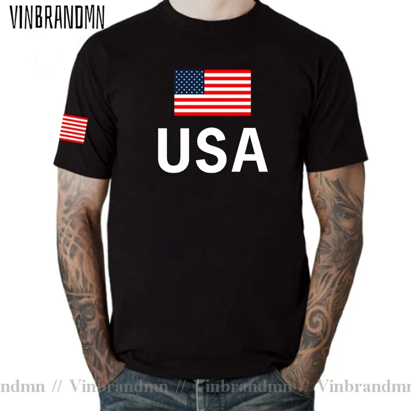 United States of America USA US t shirt man jerseys 2021 t-shirts 100% cotton nation team cotton meeting fans streetwear fitness